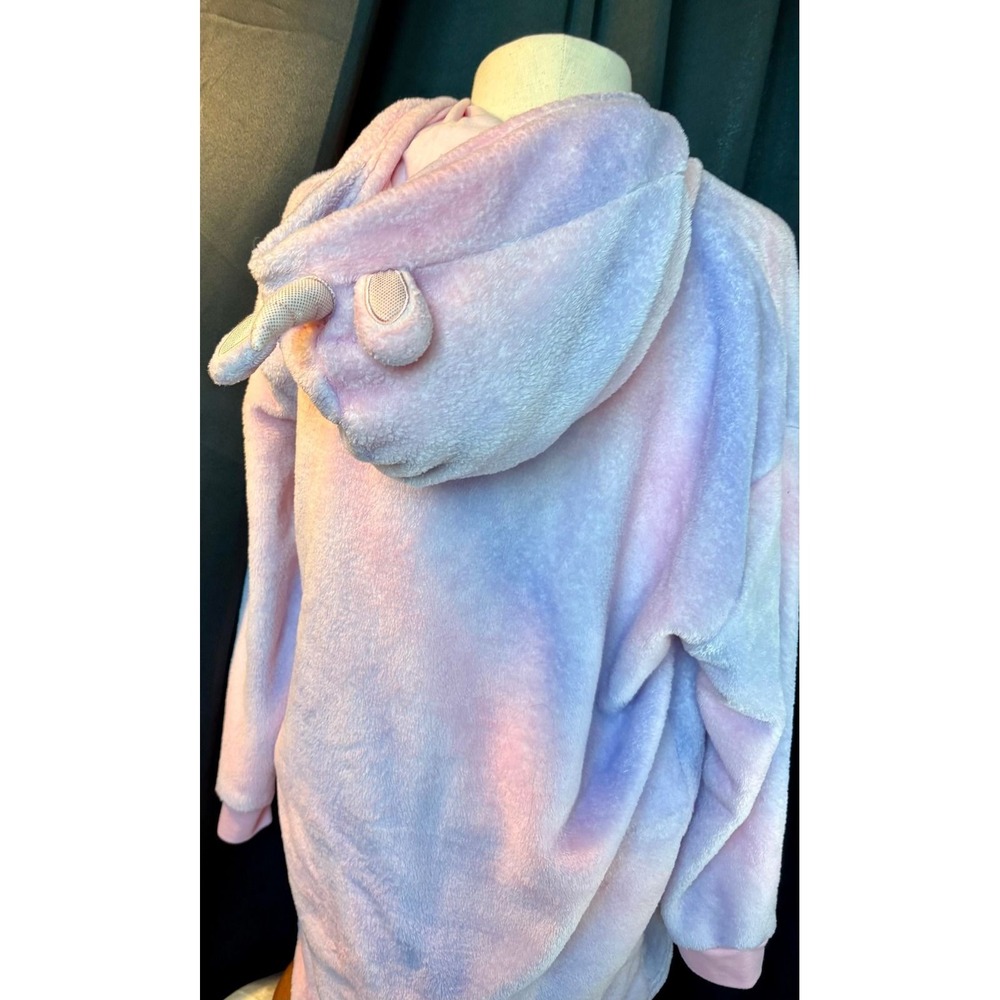 Saint Eve Unicorn Plush Fleece Hoodie Pastel Rainbow Tie Dye M 10/12 L 14/16